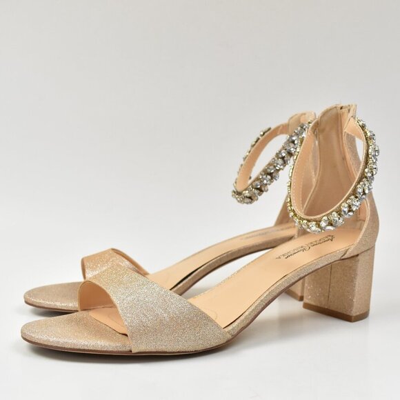 Badgley Mischka American Glamour Catalina Open Toe Block Heel - 12 - Picture 5 of 15